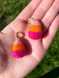 Pink Candy Corn Earrings